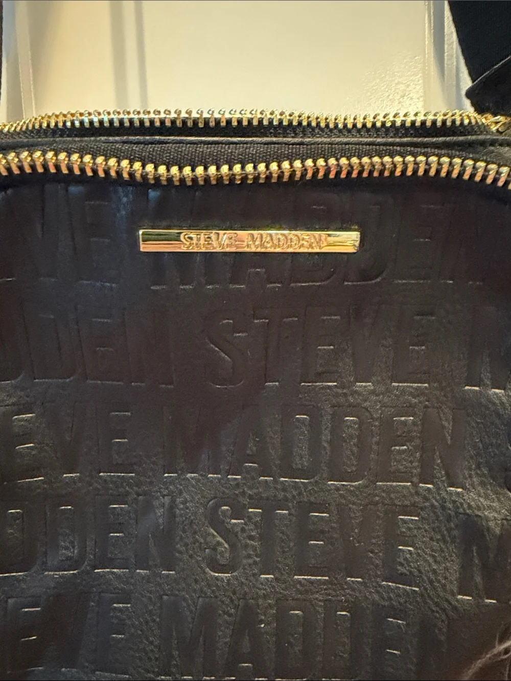 Steve Madden Black Crossbody Bag with Gold Accents